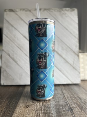 Custom Skinny Stainless Steel Schnauzer Tumbler Handcrafted Epoxy Cup