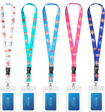 Cruise Lanyards, 5 Pack Waterproof Cruise Lanyard with ID Badge Reel Holder, Det