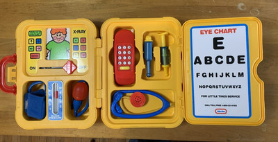 Vintage Little Tikes Yellow Doctor s Case Kit, Pretend Play First Aid