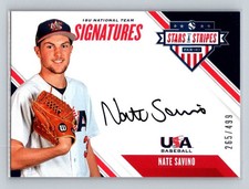 2020 Panini USA Baseball Stars & Stripes Nate Savino 18U Signatures #/499