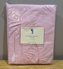 Pottery Barn Kids Pink Chambray Full Bedskirt Gathered "Juponnage" New
