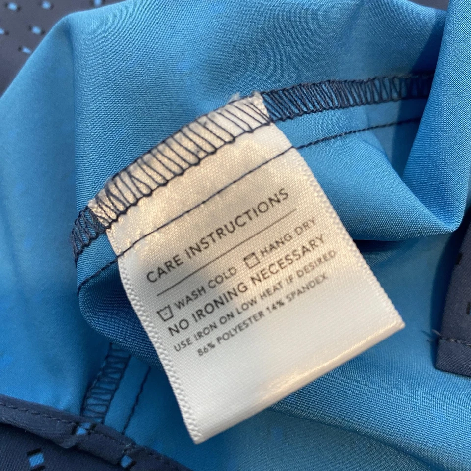 Mizzen+Main Leeward Shirt Mens 2XL Short Sleeve Trim Fit Performance Polka Dots - Image 4 of 4