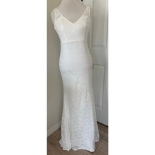 NWT Lulus Beloved Eternity White Lace Sleeveless Maxi Dress Small Wedding