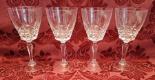 W.M. Dalton Cherbourg Crystal 6-1/2" Wine Glasses - Set of 4 - Excellent!