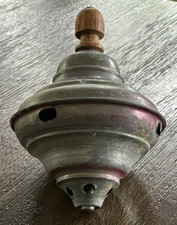 RARE Vintage 1950's Hand Painted Tin Spinning TOP Toy /Wood Knob 157 