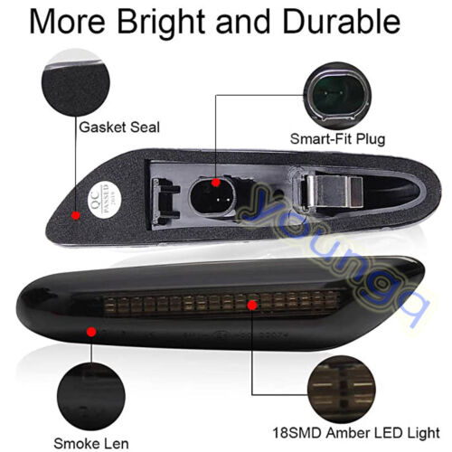 For BMW E60 E82 E83 E90 E92 E46 LED Front Fender Side Marker Turn Signal Lights - Picture 4 of 12