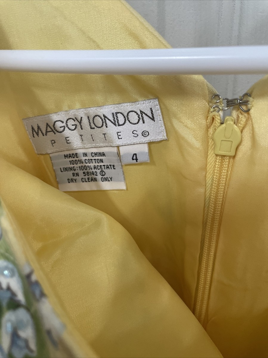 Yellow Floral Sunday Dress Knee Length Petites Size 4 | eBay