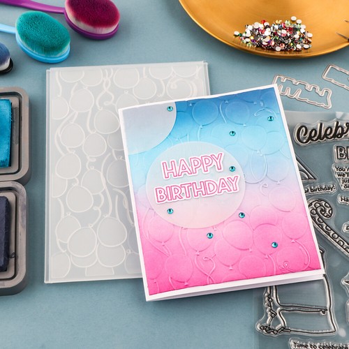Cartella goffratura 3D palloncini stencil per fai da te scrapbooking creazione carte artigianali - Foto 11 di 12
