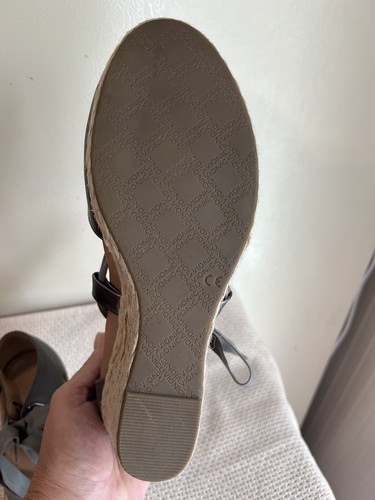 Vionic Shoes Womens 8.5 Kaitlyn Metallic Wedge Espadrilles Silver Canvas Casual - Picture 10 of 14