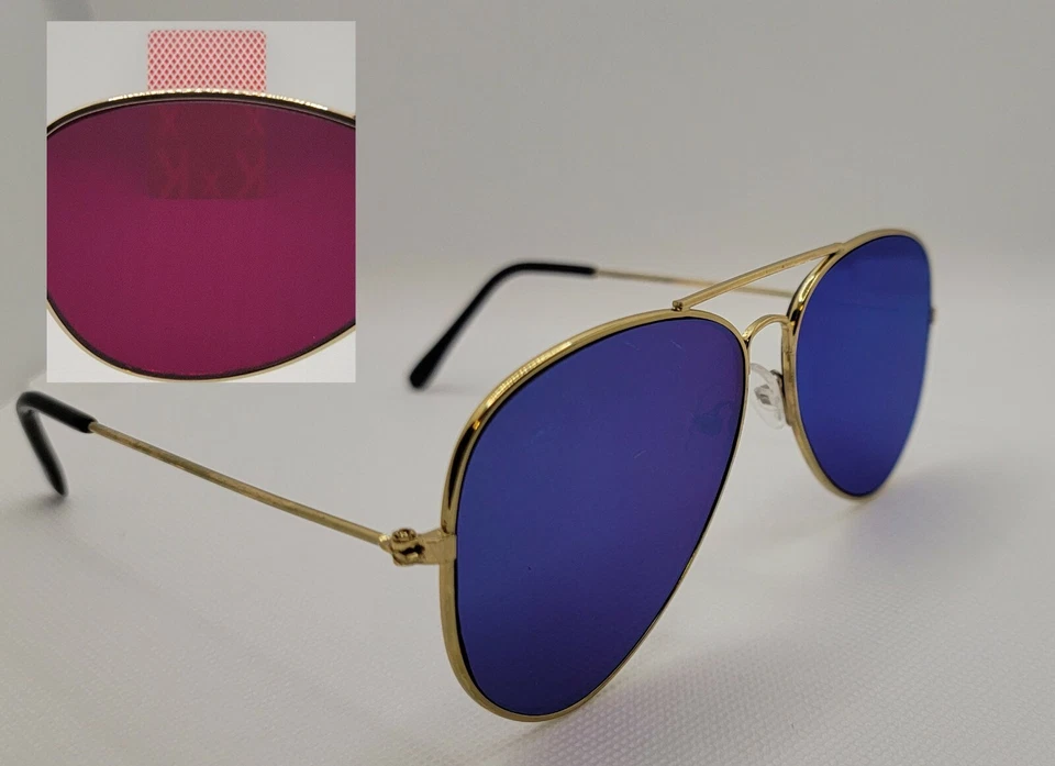 Tarjetas marcadas para bicicleta y gafas de sol infrarrojas de aviador para póker o magia Foto 3 de 4