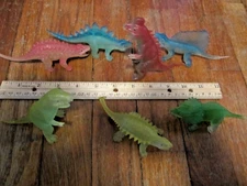 Lot Of 7 Vintage Dinosaur Figures Toys Figurines Flexible Small Steg Tri Bront