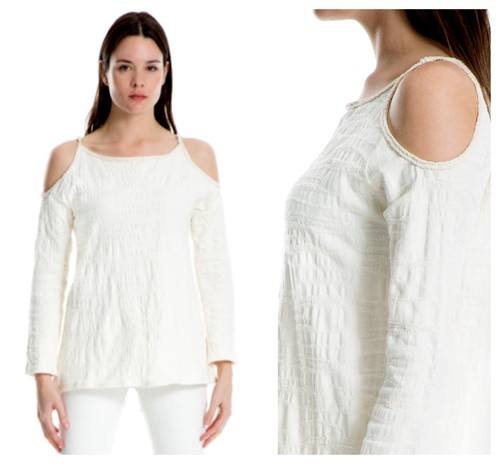 MAX STUDIO  SEXY  BOHO CHIC COLD SHOULDER PULLOVER TOP Sz XS S  L NWT $ 68