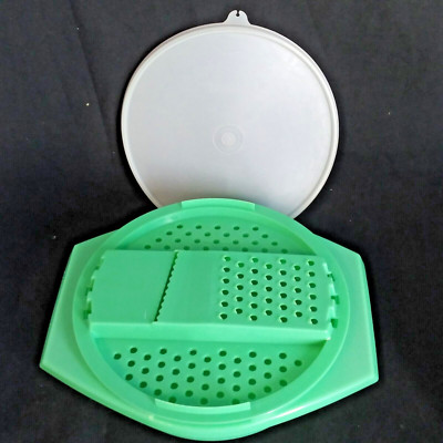 Vtg TUPPERWARE Lettuce & Cheese Grater #787 w bowl #786 Lid Jade 3 Pieces EUC