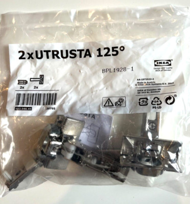 Ikea 2x UTRUSTA 125*, Cabinet Door Hinges.  602.046.45 - Brand New