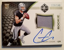 Connor Cook RC 2016 Panini Limited Jersey Autograph 129/149 Raiders #101 MSU