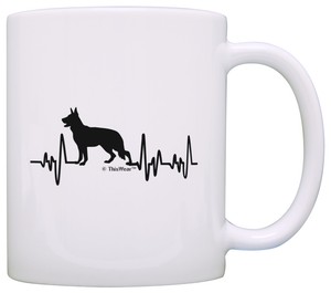 German Shepherd Gifts For Women Dog Lover Heartbeat German Coffee