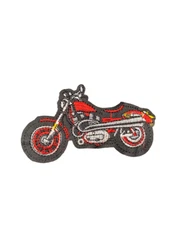 Red Motorcycle Biker Patch, Iron On/Sew On