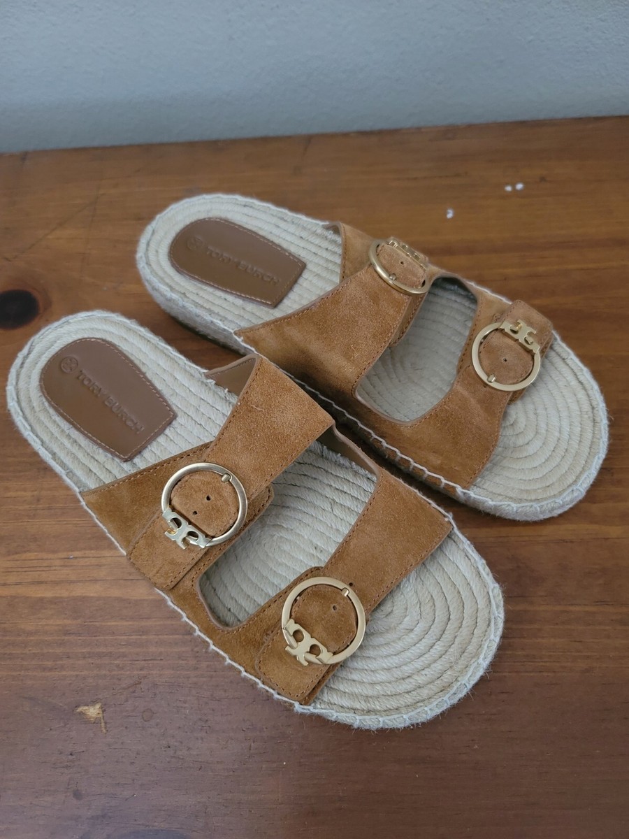 Tory Burch Selby Two-Band Espadrille Slide Sandal Rhum size