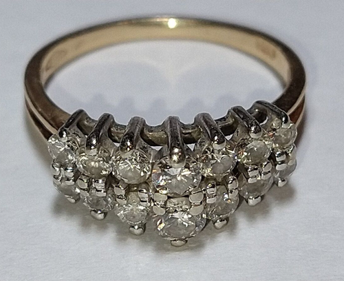Anillo de diamantes de oro macizo de 14k 3,34 gramos talla 7,5 - Imagen 18 de 20