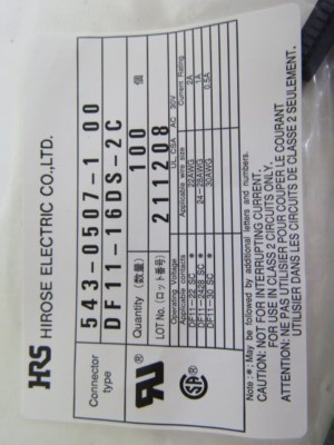 HRS  DF11-16DS-2C Qty of 100 per Lot HRS  DF11-16DS-2C