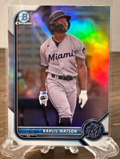 KAHLIL WATSON MARLINS 2022 BOWMAN DRAFT CHROME REFRACTOR #BDC-35