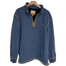 Tom Joules XL smokey blue 1/4 zip heavy weight rugby pull on sweatshirt