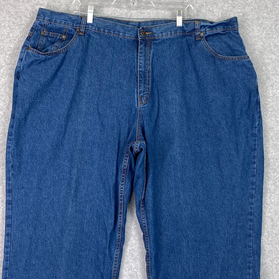 Pantalones de mezclilla Mainstreet Blues para mujer 28WP azul recto 100 % tiro alto lavado medio Foto 2 de 4