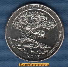 Etats Unis Quarter Dollar 2013 Nevada Great Basin série Parc Nationaux