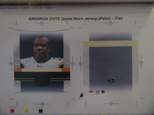 Fleer Flair Gridiron Cuts NFL 2004 fútbol americano acetato a prueba Marshall Faulk - Imagen 12 de 12