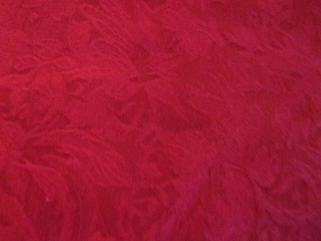 Crate and Barrel Madiera Garnet Red Floral Round Fabric Tablecloth--90" - Image 3 of 4