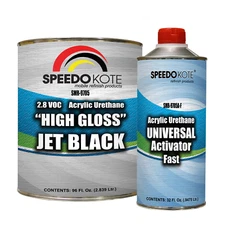 High Gloss Jet Black 2K Acrylic Urethane, 3:1 Gallon Kit w/Activator, SMR-9705-F