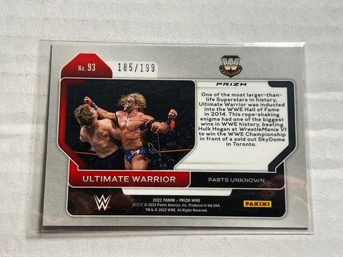 3-05-14 PWE . 2022 panini wwe prizm blue /199 #93 ultimate warrior - Picture 2 of 2