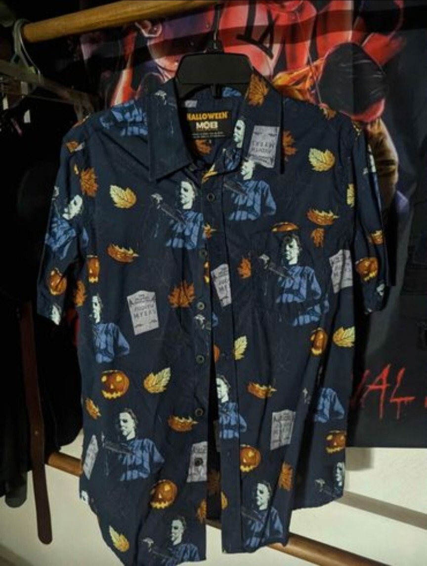 michael myers dress shirt Middle of Beyond Halloween button up shirt (Michael Myers)