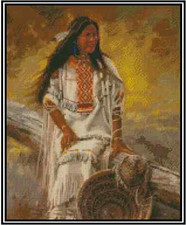Native American Women Counted Cross Stitch Chart  #21-127 