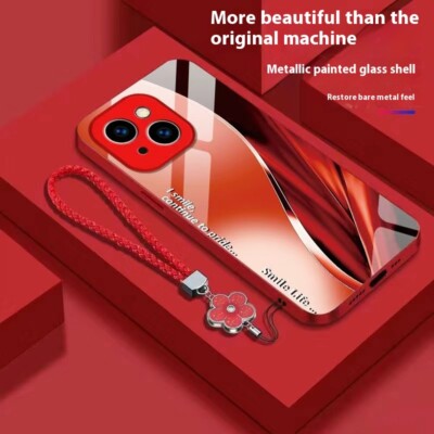 For Iphone 17/13/14/15/16 Pro Max Plus Metallic Paint Phone Case + Tempered Film