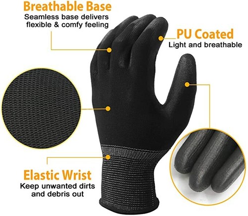 Gloves to work in warehouses more comfortable .Nitrile Foam Coated Gloves 6 Pack - Picture 22 of 22