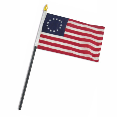10 Pack Historical Betsy Ross Flag 4''x6'' Desk Table Stick (Sewn Edges) 100D