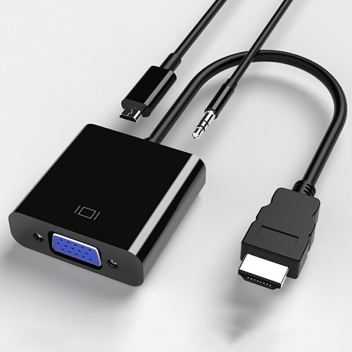 HDMI To VGA Adapter Audio Cable 1080P 