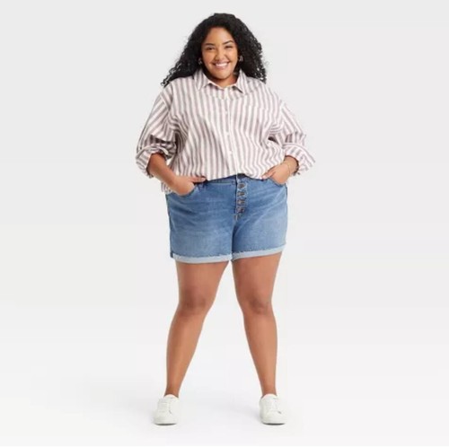 plus size denim shorts