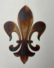 Fleur de Lis - Metal Wall Art - Copper Matte Finish 18" tall