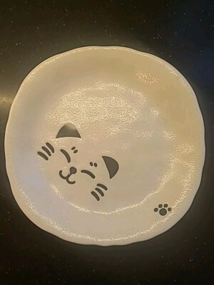 SOUND COLLECTION 6 1/2'' Ceramic Cat Embossed Plate  JAPAN (B3-K16)