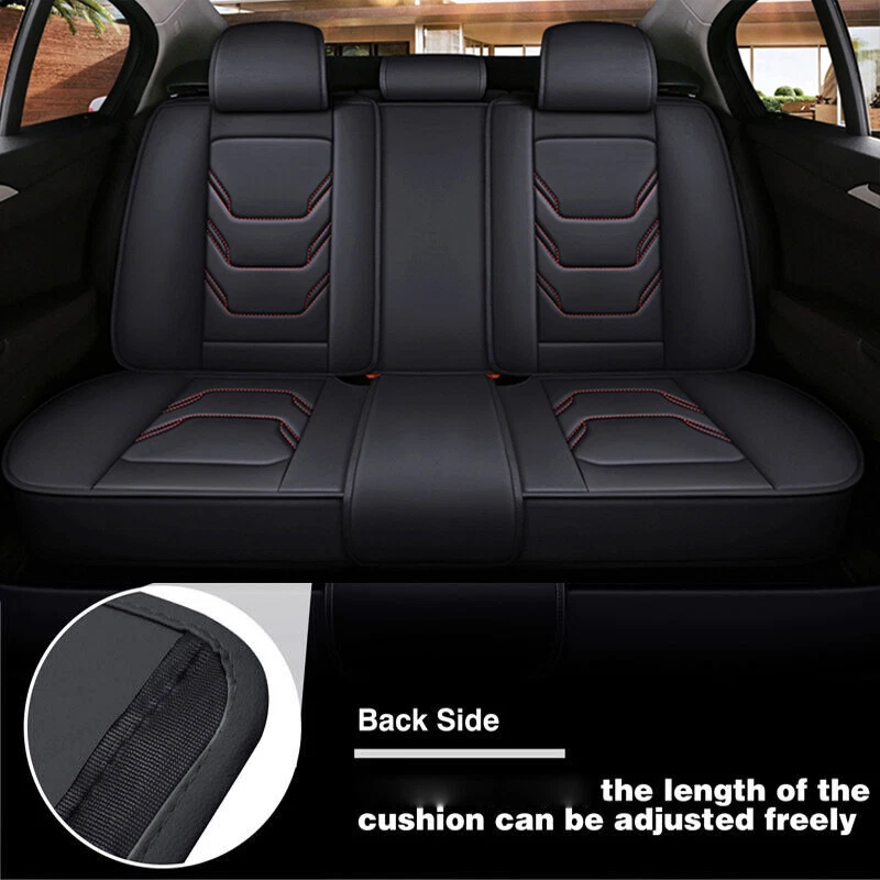 For Hyundai Elantra/Tucson/Sonata/Accent Leather Car Seat Covers Full Set Black Foto 3 de 4