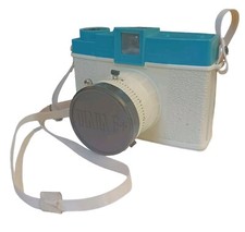 Lomography Diana F Camera Teal/White Without Flash 120 Film TESTED