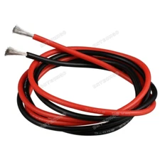 14 Gauge Flexible Silicone Wire 10 ft:Red and Black 200 deg C 600V Stranded Wire