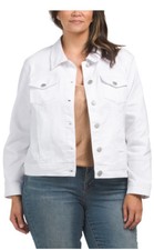 Nwt Retail $99.50 Jones & Co Women’s 3x White Twill (denim) Trucker Jacket