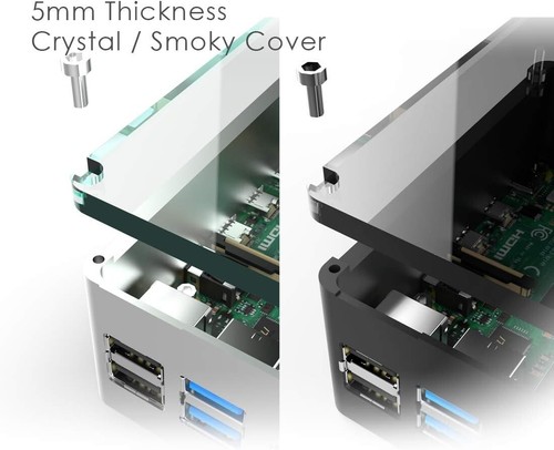 Aluminum Raspberry Pi 4 Model B Case - Extra High for Optimal Heat Dissipation - Picture 6 of 11
