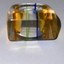 Boutons De Manchette Vintage - Lucite Bleu Saphir Avec Bandes Laiton - Style Mid-Century - USA
