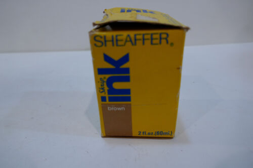 Sheaffer's Skrip Brown Ink in Glass 2 oz Ink Bottle Full In Box Fountain Pen