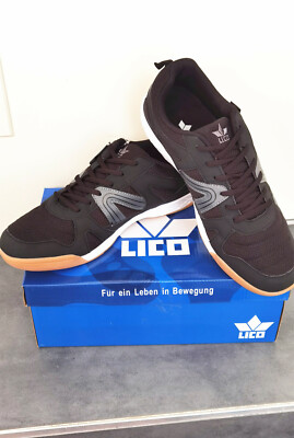 Lico Herren Sneaker Schnürschuhe Freizeitschuhe Hallenschuhe Gr46 schwarz/grau M