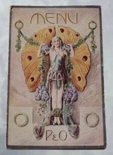 P&O LINE SS MONGOLIA SUPERBLY ILLUSTRATED ART DECO MENU JUNE 16TH 1933